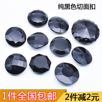 Button black crystal faceted button High-grade coat button coat windbreaker New shirt Sweater bright checkered woman