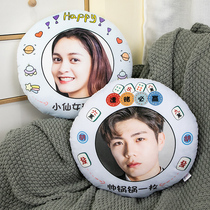 Round pillow bedside sofa back cushion futon diy custom-made pictures to give girlfriend birthday