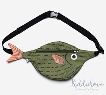 Kiddielove Japanese childrens clothing Donfisher personality fish shape dual-purpose waist bag chest bag