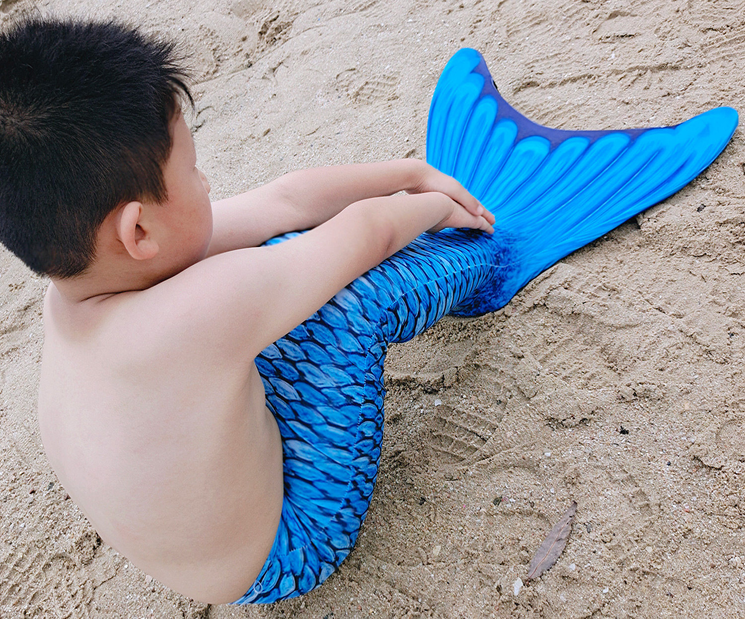 男生的美人鱼尾巴 男童男孩泳衣泳装服装衣服儿童人鱼拍照道具