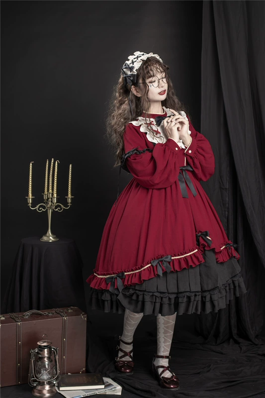 2019 nguyên bản đích thực vụ nổ mùa thu mới màu rắn váy chữ A Nhật Bản lolita nhỏ váy eo cao quần áo phụ nữ - Váy eo cao