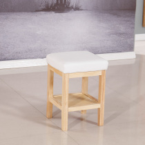 Pure solid wood beauty stool Da Gong stool Beauty chair Master stool Beauty solid wood square stool Beauty chair jute cloth