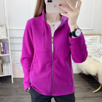 Spring and autumn outdoor fleece womens fleece jacket cardigan thick jacket assault jacket jacket inner warm double-sided Velvet