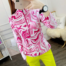 Outdoor quick-drying clothes womens T-shirt long-sleeved top collar breathable elastic Sports sunscreen sweat mountain climbing quick-drying