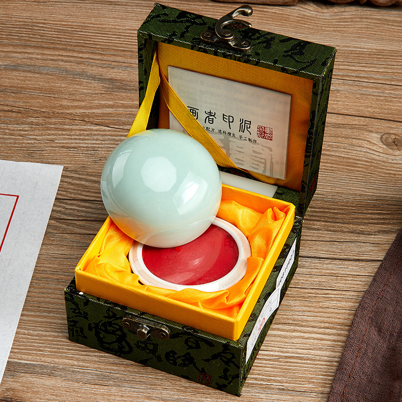 The Six product hall inkpad sand running of beatiful 磦 zhu zhang, calligraphy and painting color inkpad inkpad hand calligraphy seal cutting inkpad seal suit portable ink pad ink pad castor oil box of four treasures ceramics