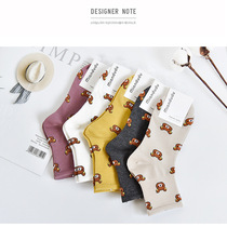 New Korean cartoon bear socks female stockings college style Japanese ins cute versatile personality tide socks