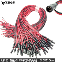 1 meter long national standard 0 75 square bold dc5 5 2 5mm female power cord female plug DC docking head