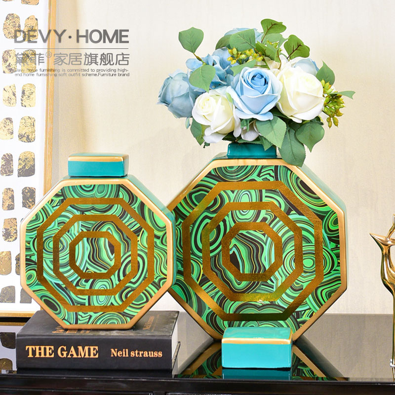 New Chinese style light key-2 luxury ceramic vase furnishing articles wine cabinet decoration American TV ark, porch creative furnishing articles household act the role ofing is tasted