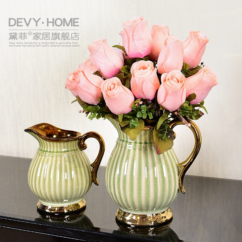 Light European - style key-2 luxury ceramic vases, I and contracted sitting room tea table table floral household decorations TV ark, furnishing articles