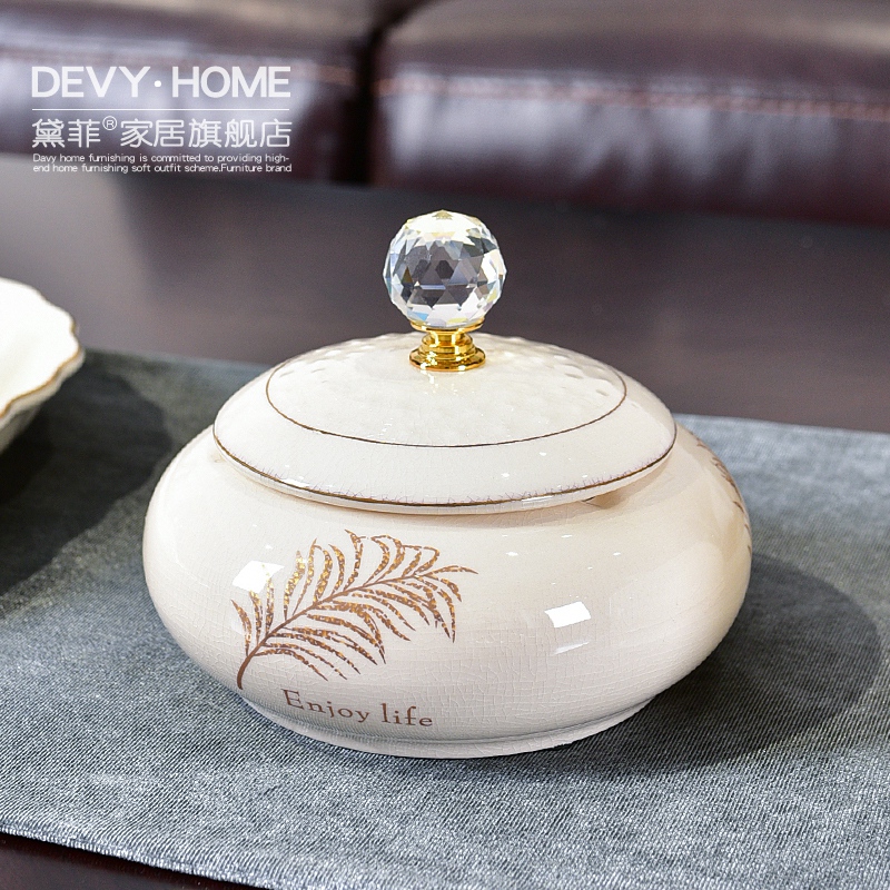 European style living room creative furnishing articles household ceramics with cover the ashtray office receive household soft adornment tea table