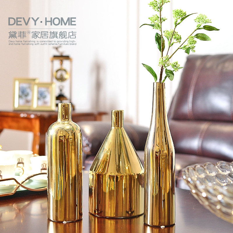 Light key-2 luxury furnishing articles ceramic vase household act the role ofing is tasted the modern living room table, TV ark, porch decorative dried flowers flower arrangement