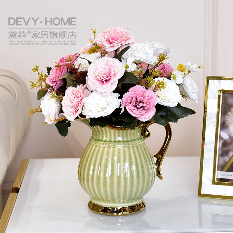 Light European - style key-2 luxury ceramic vases, I and contracted sitting room tea table table floral household decorations TV ark, furnishing articles