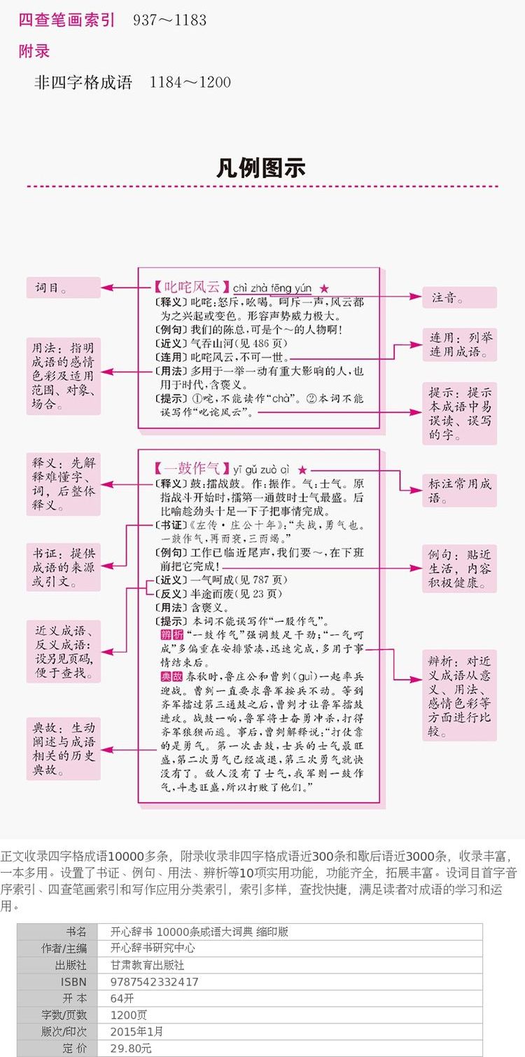 正版新编高中初中小学生万条中华四字成语大词