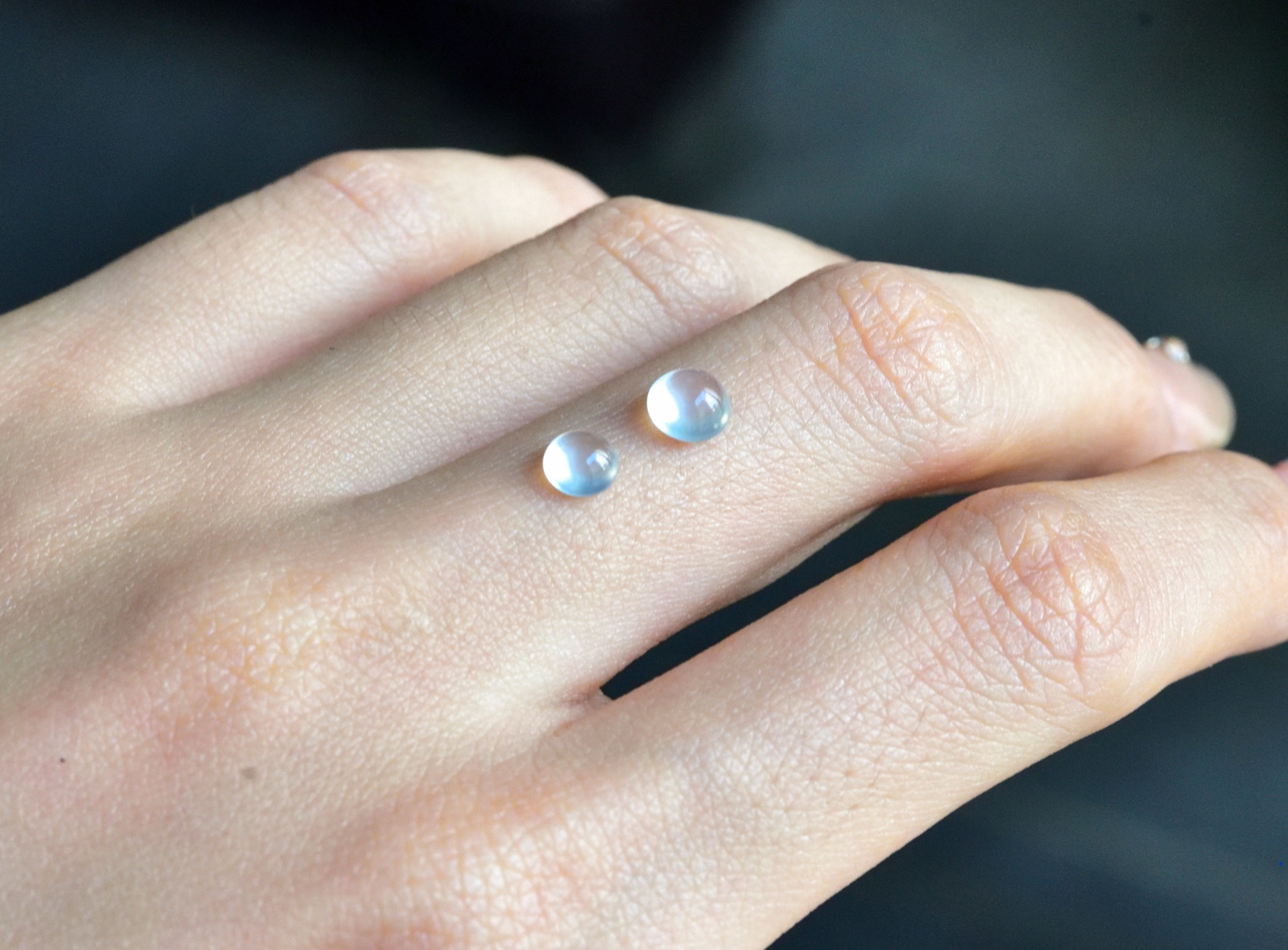 缅甸天然a货翡翠玻璃种起光白冰蛋面戒面戒指私人定制镶嵌件 l879