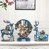 Lucky deer decoration American creative living room TV cabinet Entrance wine cabinet Home decoration Housewarming gift