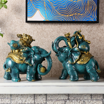Creative home decorations European Feng Shui elephant ornaments Living room TV cabinet Entrance wine cabinet decoration Opening gifts