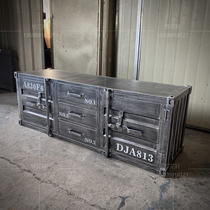 Industrial style wrought iron TV cabinet low cabinet living room creative container retro cabinet locker side cabinet base cabinet storage