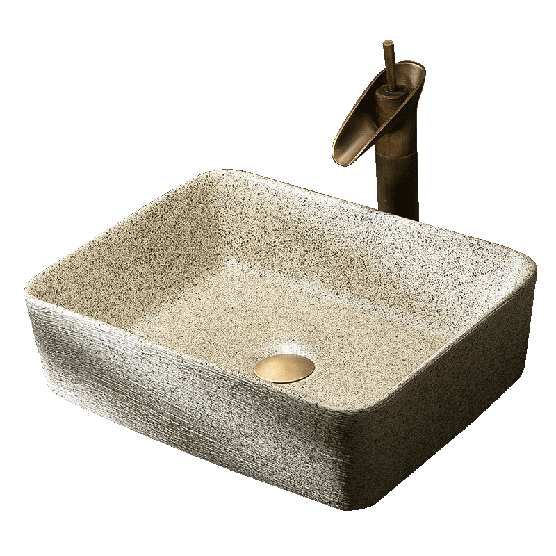 Jingdezhen ceramic stage basin sink rectangular creative Chinese contracted hotel bathroom art the pool that wash a face