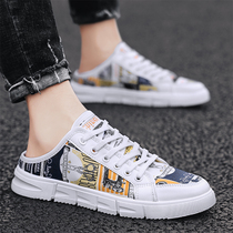 Kuang also trendy shoes summer breathable casual mens shoes Korean version of cloth shoes Joker half canvas shoes trend shoes flagship store