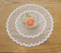 French imported lace round coffee table lace mat American decorative bottle mat table cloth mat Qingcheng home textile A- 08