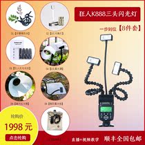 Madman three-head macro flash K888 Old frog lens Guago oral dentist light Insect flower shooting night shooting