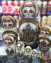 Russian doll large 10-layer painted hot stamping classic Castle genuine handmade wooden imported home furnishings