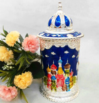 Russian tea cans colored tin alloy Castle Tea tube Harbin tourism commemorative gifts household goods