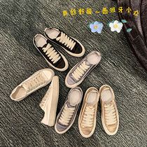 Silk and satin small white shoes Joker round tie-up student board shoes 2021 New Spring flat casual shoes women