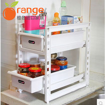 Japan imported kitchen double shelf cabinet drawer drawer storage frame height adjustable shelf