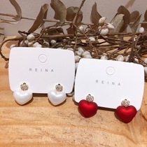 Silver needle micro-inlaid loving earrings Japan-ROK small 100 hitch delicate ear nail sweet and cute female style minimalist temperament heart shape