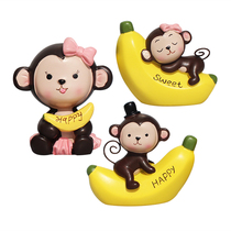 Cake decoration cute cartoon banana monkey ornaments birthday party dessert table plug-in 520 Valentine gift