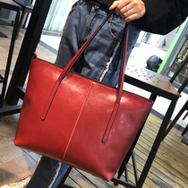 Totebag women 2021 new autumn and winter brief retro genuine leather large capacity single shoulder bag Atmospheric Korean version Classic womens bag