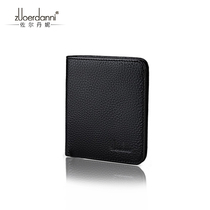 Zoldanie Mens wallet Short Mini Card Little wallet Bull Leather Ultra Slim Wallet Men Harp Money Clip Man