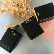 Creative Nordic Home Storage Tea Jar Small Number Square Jar Retro Wind Decoration Tea Granulated Sugar Storage Tank Coffee Cartridge Lid
