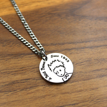 Little Prince necklace custom round couple Japanese and Korean simple students do not fade personality Tide brand Happy Planet pendant