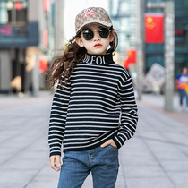 Girls Sweater 2021 New Autumn and Winter Baby Knitted Sweater Korean version Joker base shirt foreign tide