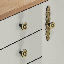 Wardrobe door handle drawer cabinet handle wardrobe handle single hole antique copper handle European Furniture Hardware