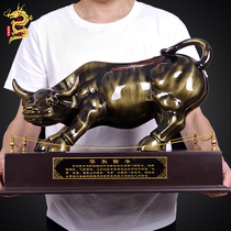 Wall Street copper-plated cow decoration large lucky City office desktop company housewarming opening craft gift