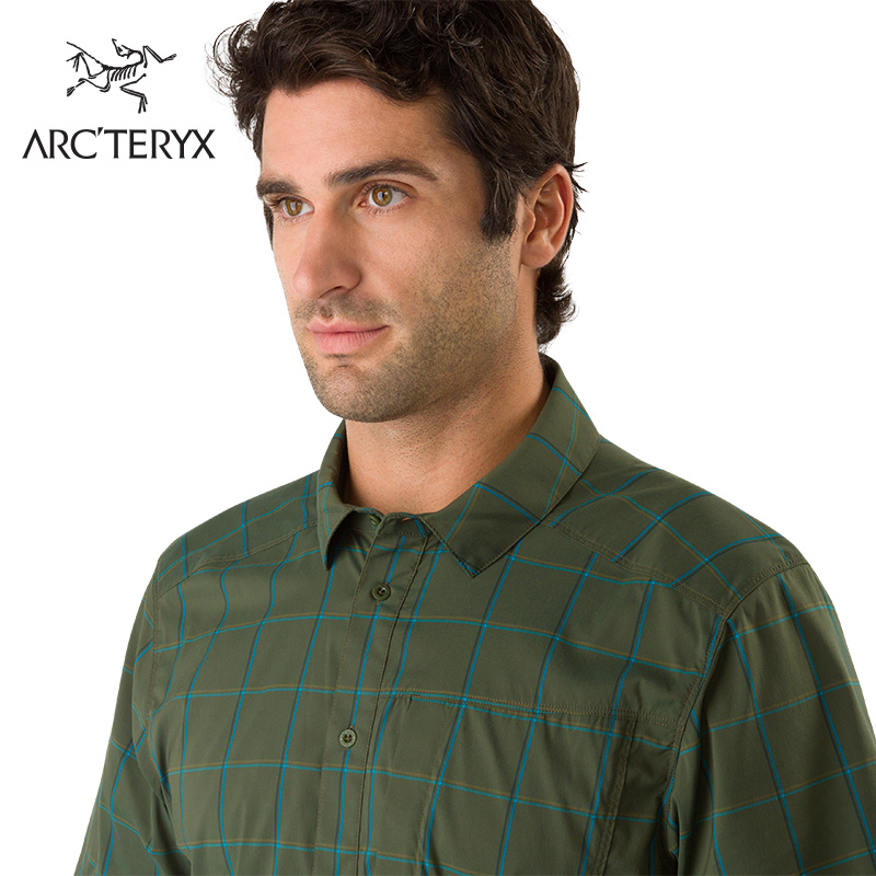 Arcteryx始祖鸟男款户外休闲舒适轻量弹力耐久透气短袖衬衫 Riel 