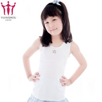 Head of state girls cotton vest wear spring and summer casual childrens lace vest Childrens cotton sling basic vest