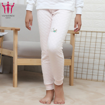 Fuhrer Girl warm pants Girl three-layer warm pants Single air layer medium thick warm underwear Children warm pants
