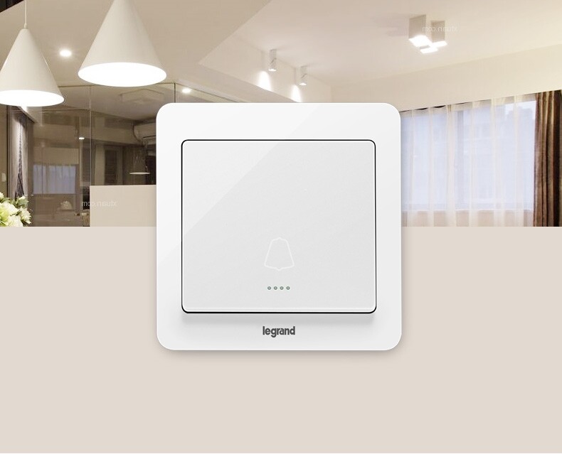 罗格朗86型220v有线叮咚门铃门禁门控出门按钮自复位开关面板家用_7折