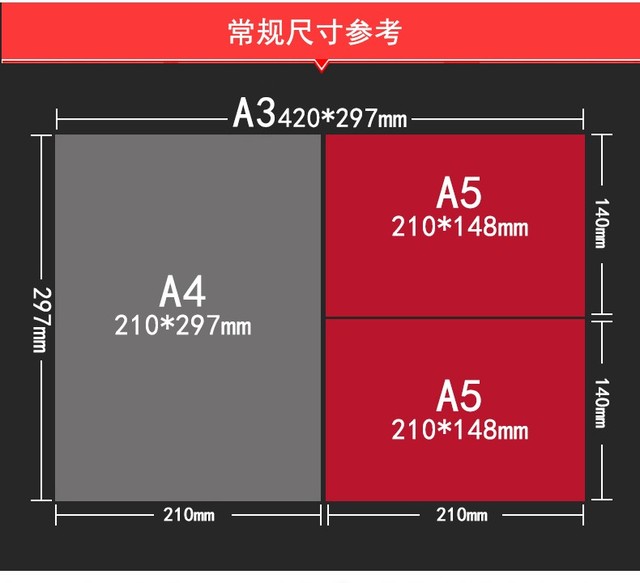 a3和a4纸对比照图片