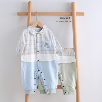 Special clearance baby jumpsuit Spring and Autumn wear male baby ha clothes 1 year old boneless thin clothes out winter clothes