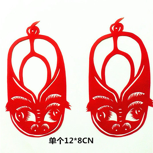 虎头剪纸手工鞋窗花 民间艺术jianzhi2016 刻画装饰画镂空作品