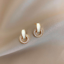 2020 new fashion simple fashion stud earrings letter C circle earrings femininity net red sterling silver light luxury earrings 1