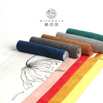 Qifeng Ju Chinese hand-painted dry tea mat Zen waterproof anti-wrinkle flannel table flag Kung Fu Tea Road fabric tea mat