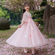 Girls' Ming improved Han clothing dress Chinese style children's spring and summer antiques super fairy girls' summer clothing princess dress