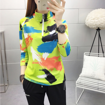 2019 summer new outdoor quick-drying t-shirt short-sleeved womens sports running slim-fitting stand-up collar mountaineering long-sleeved quick-drying clothes
