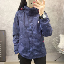 Down submachine clothing jacket male and female winter new three-in-one removable plus velvety windproof water chill South Korean boomer